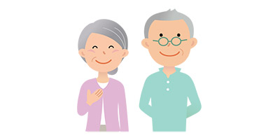 人間イメージ画像1(笑っている二人組の年配者)