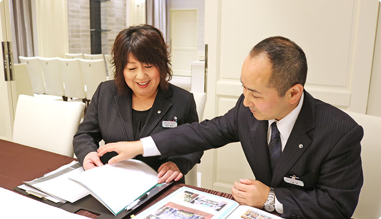 ディアネスの事前相談 いつでも何度でも相談無料 式場で相談のイメージ画像